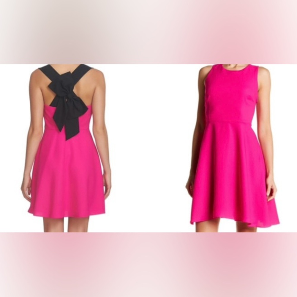 Cece Madison Dress Hot Pink Black Bow Size 2